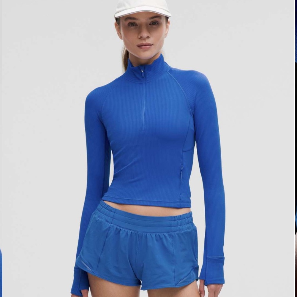 NWOT - Lululemon Its Rulu Ribbed Cropped Half Zip *Updated
Cerulean Blue